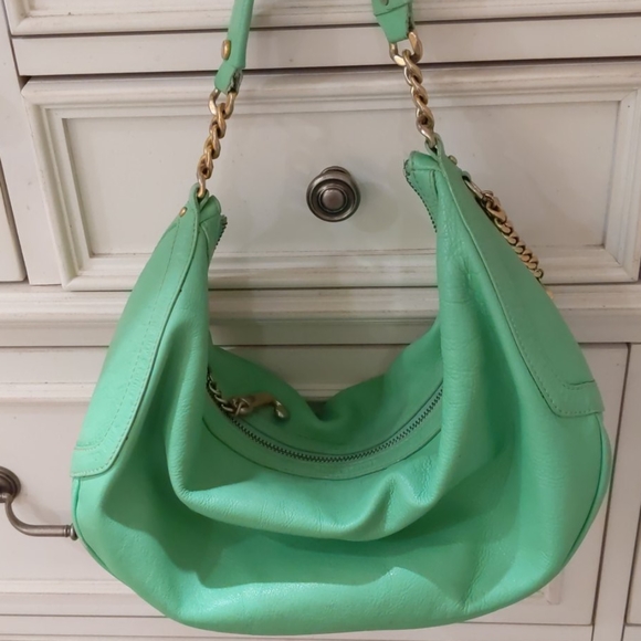 lime green shoulder bag